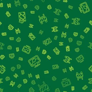 Set line City map navigation, Location and Road barrier on seamless pattern.  Illustrazione stock