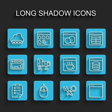 Set line Clipboard with checklist, Computer mouse, Web development, Debugging イラスト素材