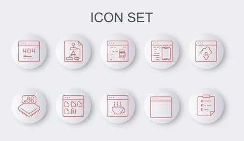 Set line Clipboard with checklist, Processor microcircuits CPU, Software, B.. イラスト素材