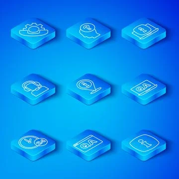 Set line Clock 24 hours, Location with information, Question and Answer, Laptop イラスト素材