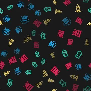 Set line Cloud api interface, Retro wall watch, Electric scooter and Computer on Stock Illustration