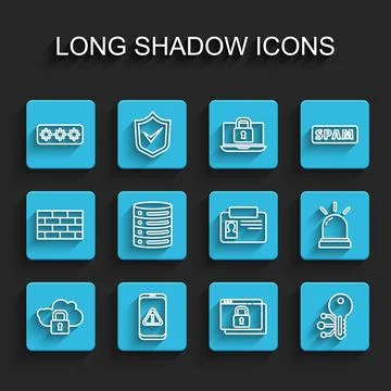 Set line Cloud computing lock, Password protection, Secure your site HTTPS, SSL Illustration