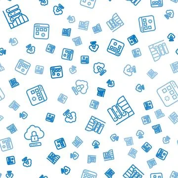 Set line Cloud computing lock, Server, Data, Web Hosting and Loading data win Illustrazione stock