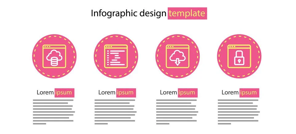 Set line Cloud download, Secure your site with HTTPS, SSL, Browser window and Illustration