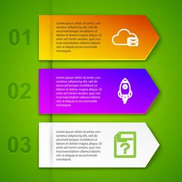 Set line Cloud mail server, Rocket ship with fire, Unknown document and Polic Illustrazione stock