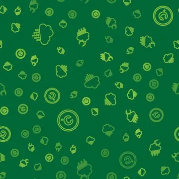 Set line Cloud with rain, Celsius and and moon on seamless pattern. Vector 스톡 일러스트