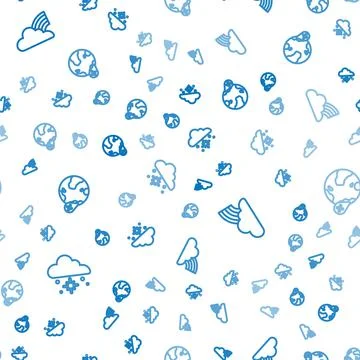 Set line Cloud with snow, Rainbow clouds and Water drop percentage on seamless Stock Illustration