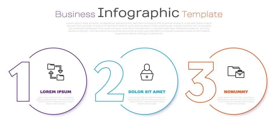 Set line Cloud storage document folder, Freelancer and Online working. Business Stock Illustration