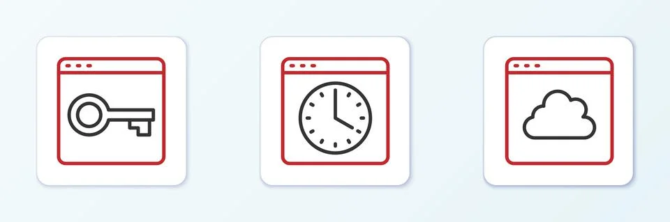 Set line Cloud technology data transfer, Secure your site with HTTPS, SSL and イラスト素材