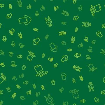 Set line Cloud technology data, Transfer files and Web camera on seamless Stock Illustration