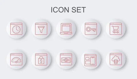 Set line Cloud technology data transfer, Digital speed meter, Laptop with b.. イラスト素材