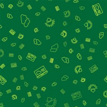 Set line Cloud, Weather forecast and Sunset on seamless pattern. Vector Stockillustratie