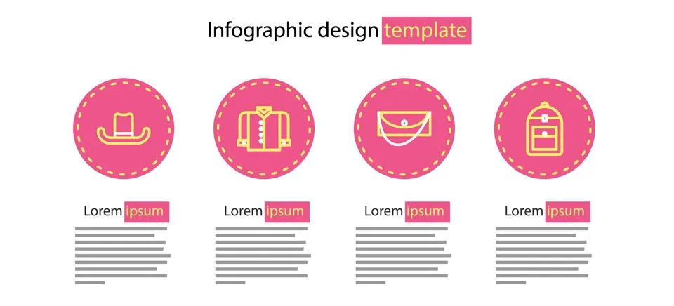 Set line Clutch bag, Backpack, T-shirt and Man hat icon. Vector Stock Illustration