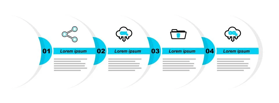 Set line CO2 emissions in cloud, Delete folder, Methane reduction and Share icon 스톡 일러스트