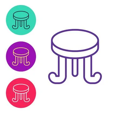 Set line Coffee table icon isolated on white background. Street cafe. Set icons Illustrazione stock