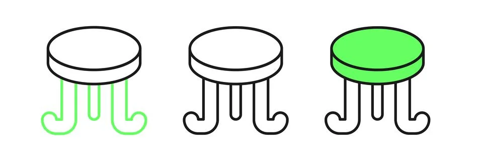 Set line Coffee table icon isolated on white background. Street cafe.  Vector 스톡 일러스트