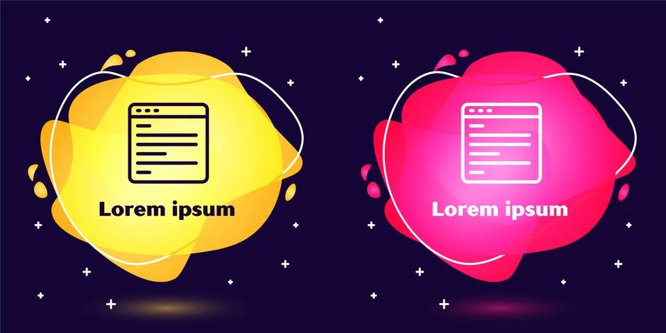 Set line Computer api interface icon isolated on blue background. Application 스톡 일러스트