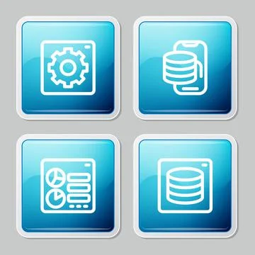 Set line Computer api interface, Cloud technology data transfer, and Server イラスト素材