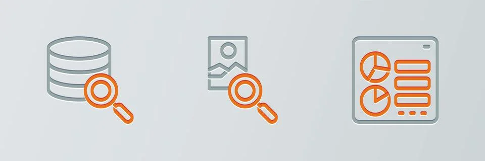 Set line Computer api interface, Server and Photo retouching icon. Vector 스톡 일러스트