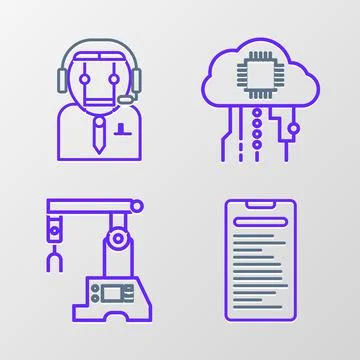 Set line Computer api interface, Assembly line, Internet of things and Work.. イラスト素材