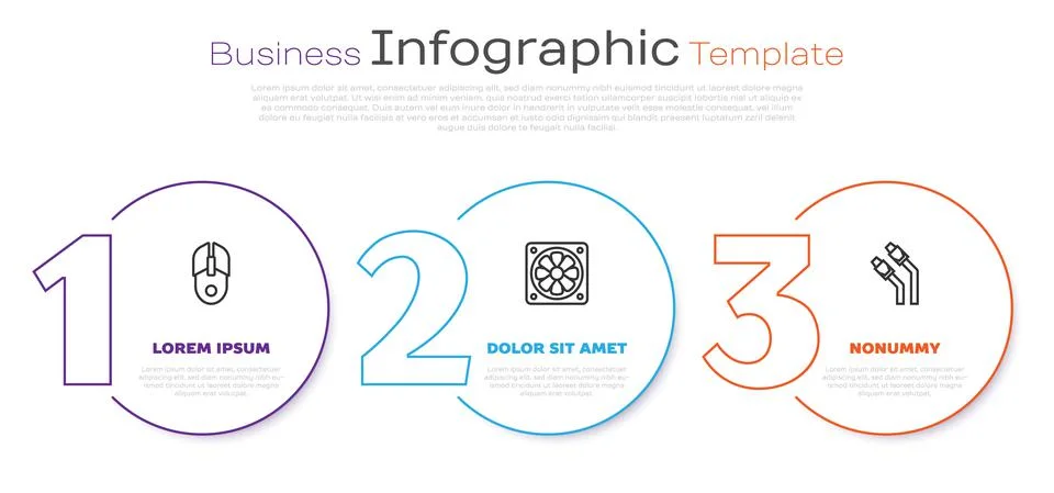 Set line Computer mouse, cooler and LAN cable network internet. Business 스톡 일러스트