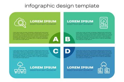 Set line Computer network, Search cloud computing, Cloud technology data イラスト素材