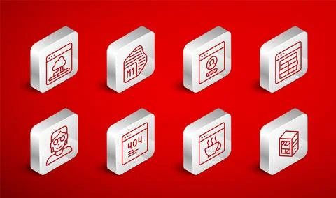 Set line Computer, Processor, Create account screen, MySQL code, Software, Cloud Stock Illustration