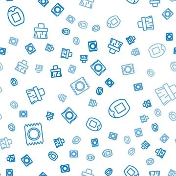 Set line Condom in package safe sex, Bottle of shampoo and Handle broom on Stock-Illustration