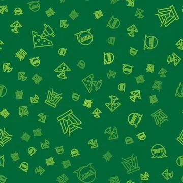 Set line Construction jackhammer, Mine entrance and Dynamite on seamless pattern Stock Illustration