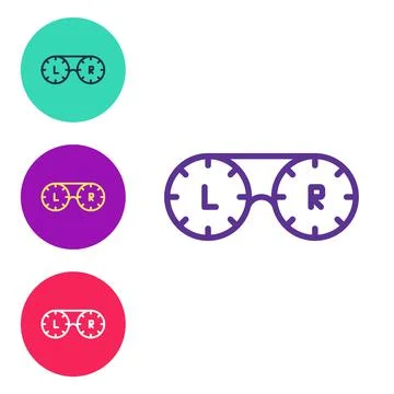 Set line Contact lens container icon isolated on white background. Eyesight c Stock Illustration