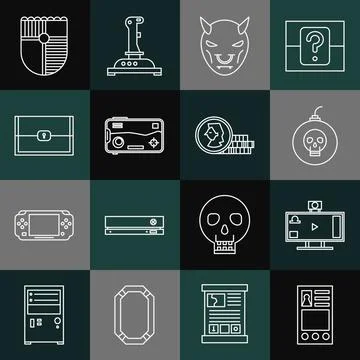 Set line Create account screen, Live streaming online, Bomb ready to explode Stock Illustration