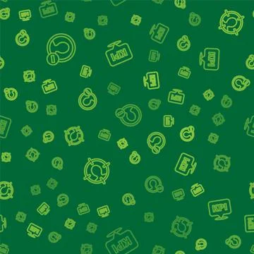 Set line Create account screen, Head hunting and Key performance indicator on Illustrazione stock