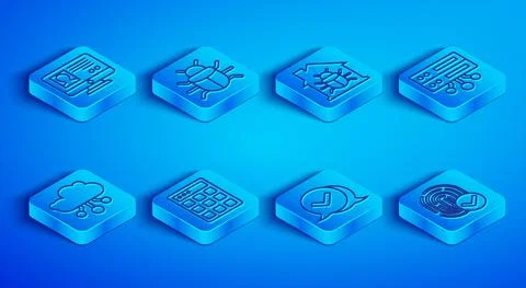 Set line Create account screen, System bug, House system, Password protection Stock Illustration
