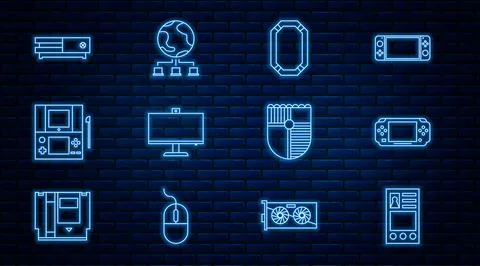 Set line Create account screen, Portable video game console, Poker, Computer 스톡 일러스트