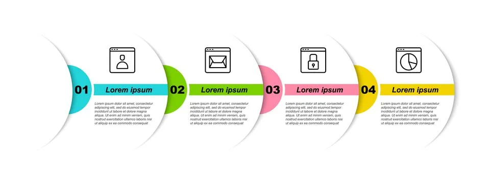 Set line Create account screen, Website and mail, Secure your with HTTPS, SSL Illustration