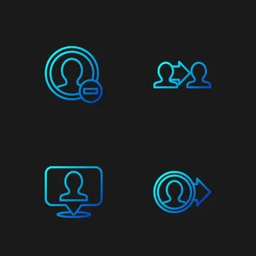 Set line Create account screen, Location with person, and Project team base Stockillustratie