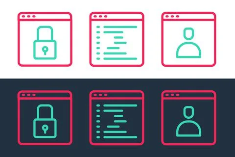 Set line Create account screen Secure your site with HTTPS SSL and Browser wi Illustration