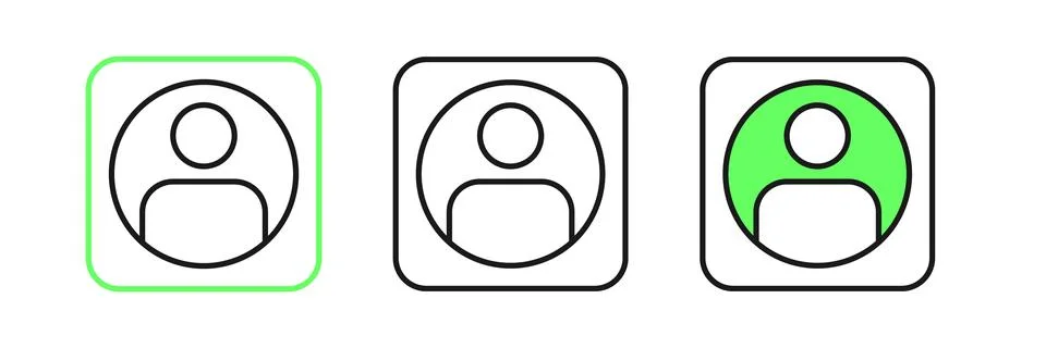 Set line Create account screen icon isolated on white background.  Vector Stock Illustration