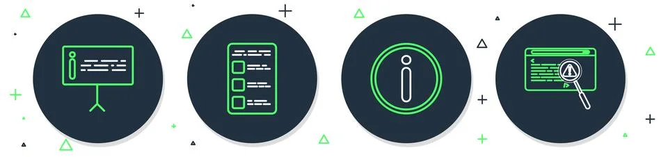 Set line Create account screen on mobile, Information,  and System bug conc.. Stock Illustration