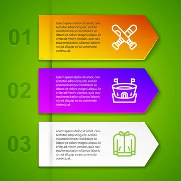 Set line Crossed baseball bat, Baseball arena and t-shirt. Business infogra.. Stock Illustration
