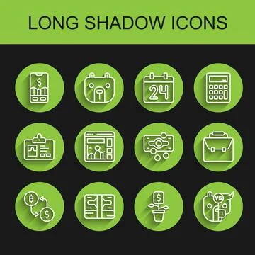 Set line Cryptocurrency exchange, Stacks paper money cash, Mobile stock trading Illustrazione stock