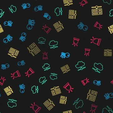 Set line Cryptocurrency key, Network cloud connection, Server, Data, Web Hosting Illustrazione stock