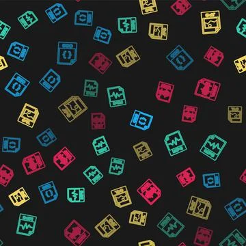 Set line CSS file document, MP3, JPG and WAV on seamless pattern. Vector Stock Illustration
