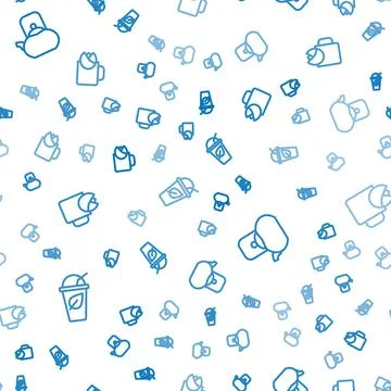 Set line Cup of tea with leaf, Kettle handle and rose on seamless pattern. Ve Illustrazione stock