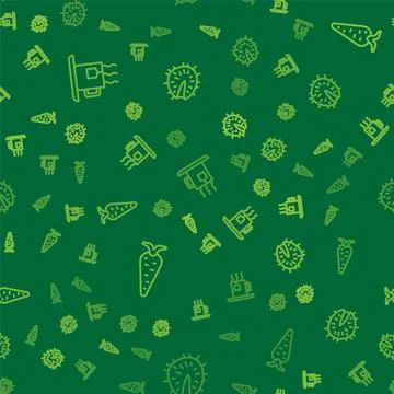 Set line Cup of tea with tea bag, Carrot and Chestnut on seamless pattern イラスト素材