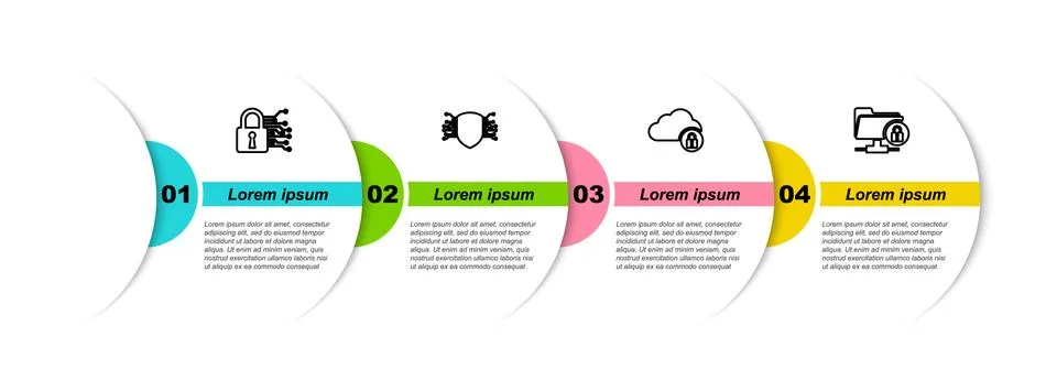 Set line Cyber security, , Cloud computing lock and FTP folder and. Business Illustrazione stock