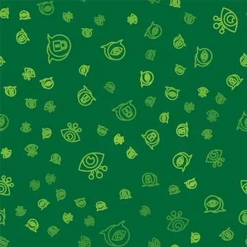 Set line Cyber security, Eye scan and  on seamless pattern. Vector Stockillustratie