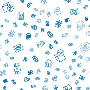 Set line Cyber security, NFT Digital crypto art and Binary code on seamless Stock Illustration