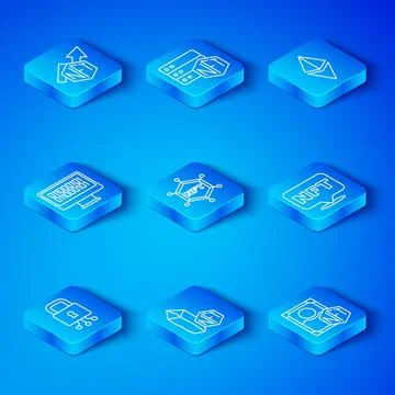Set line Cyber security, NFT blockchain technology, Digital crypto art, Ethereum 库存插图