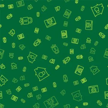 Set line Cyber security, Smart home and System bug on seamless pattern. Vecto イラスト素材